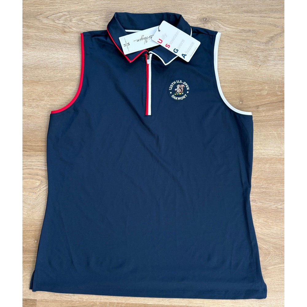 NWT Women's Walter Hagen 125th US Open Oakmont Sleeveless Polo - Large - Blue